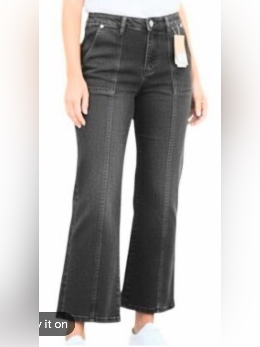 Michael Kors Selma High-Rise Black mini Flare Jeans